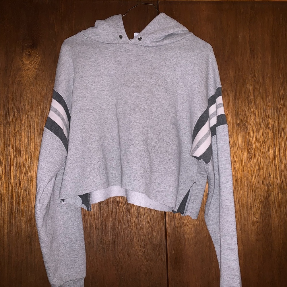 cropped champion hoodie!!